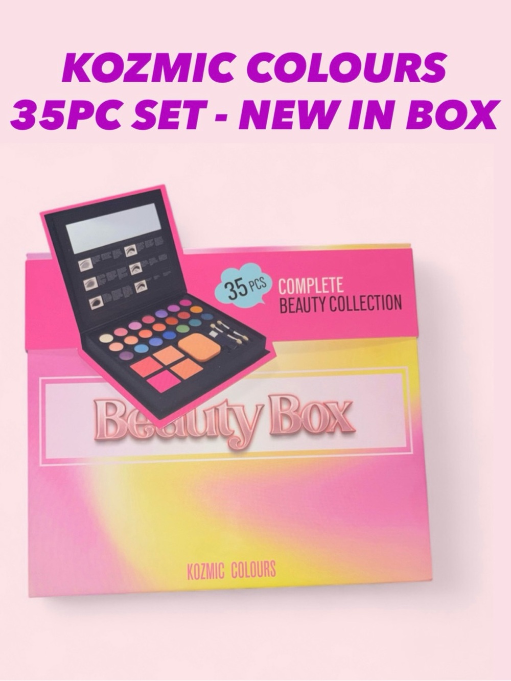 Kozmic Colours 35-Piece Beauty Box | Complete Beauty Collection Makeup Set - New